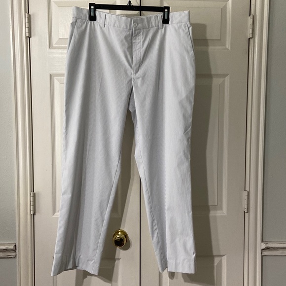 Nike Golf Dri-Fit Pants Size 36x29 White with Gray Stripes - Picture 1 of 5